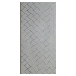 A light-colored, textured surface featuring a diamond-patterned design with a subtle grey undertone. Its Called Grey Undertone PVC Ceiling Panel