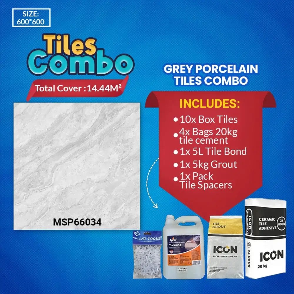 Elegant grey porcelain floor tiles