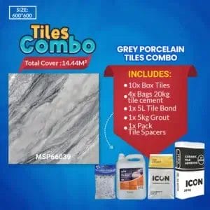 Grey Porcelain Floor Tile Combo - MSP66039
