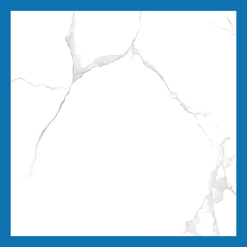 Carrara White Floor Tiles - Glossy Polished  Porcelain - 600X600mm - | A-Grade | Msp66048m