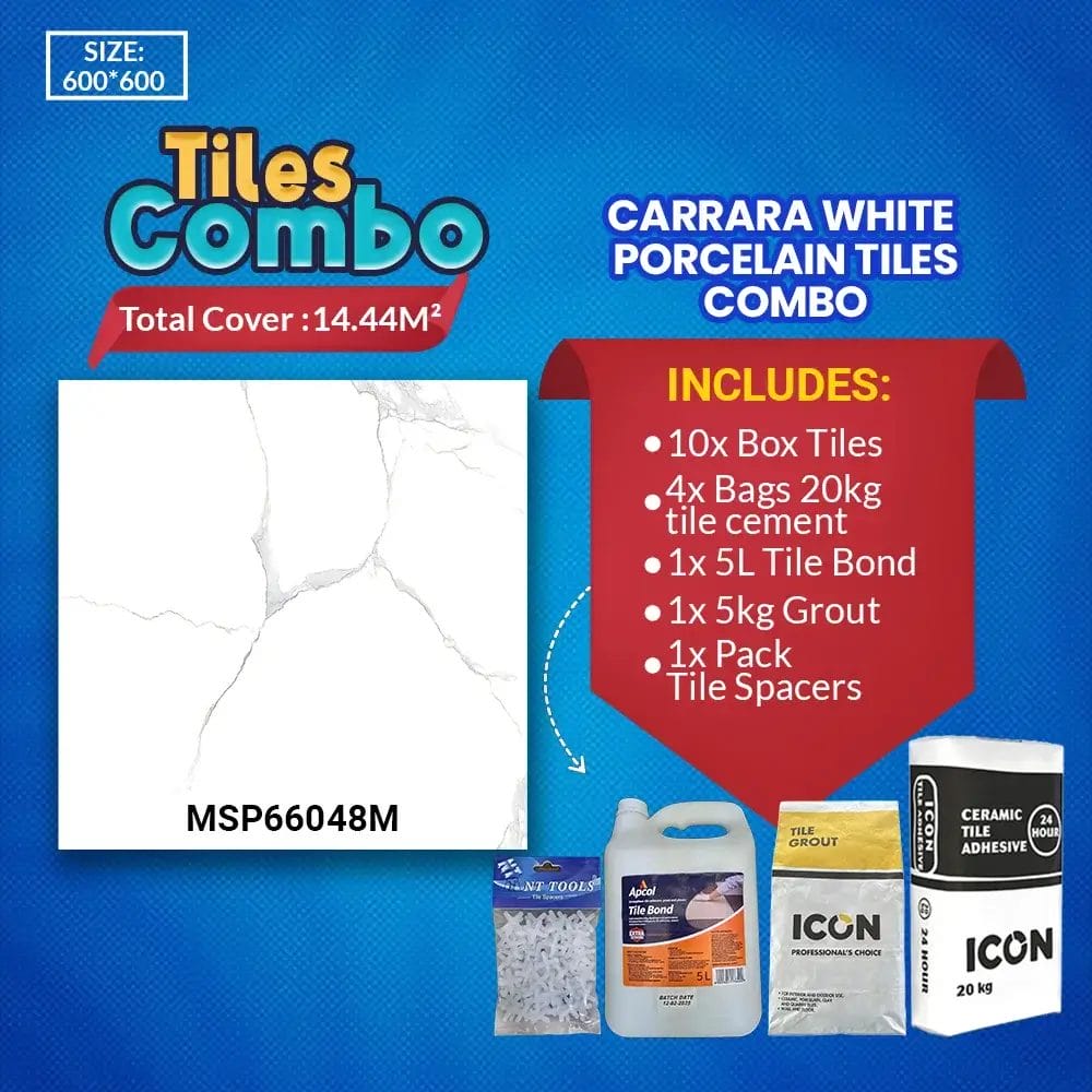 Carrara White Floor Tiles - MSP66048M