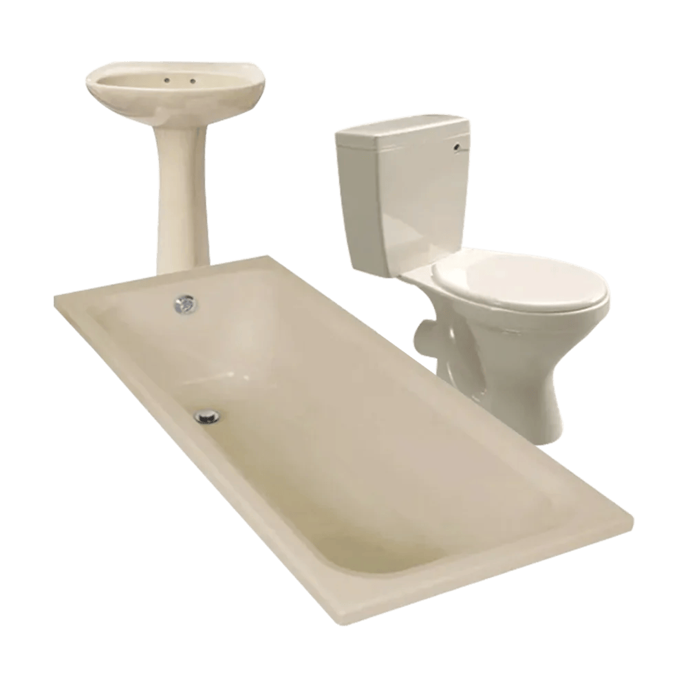 Buy Bathroom Set 7 Pieces Almond / Ivory Colour Online, image size:1000x1000