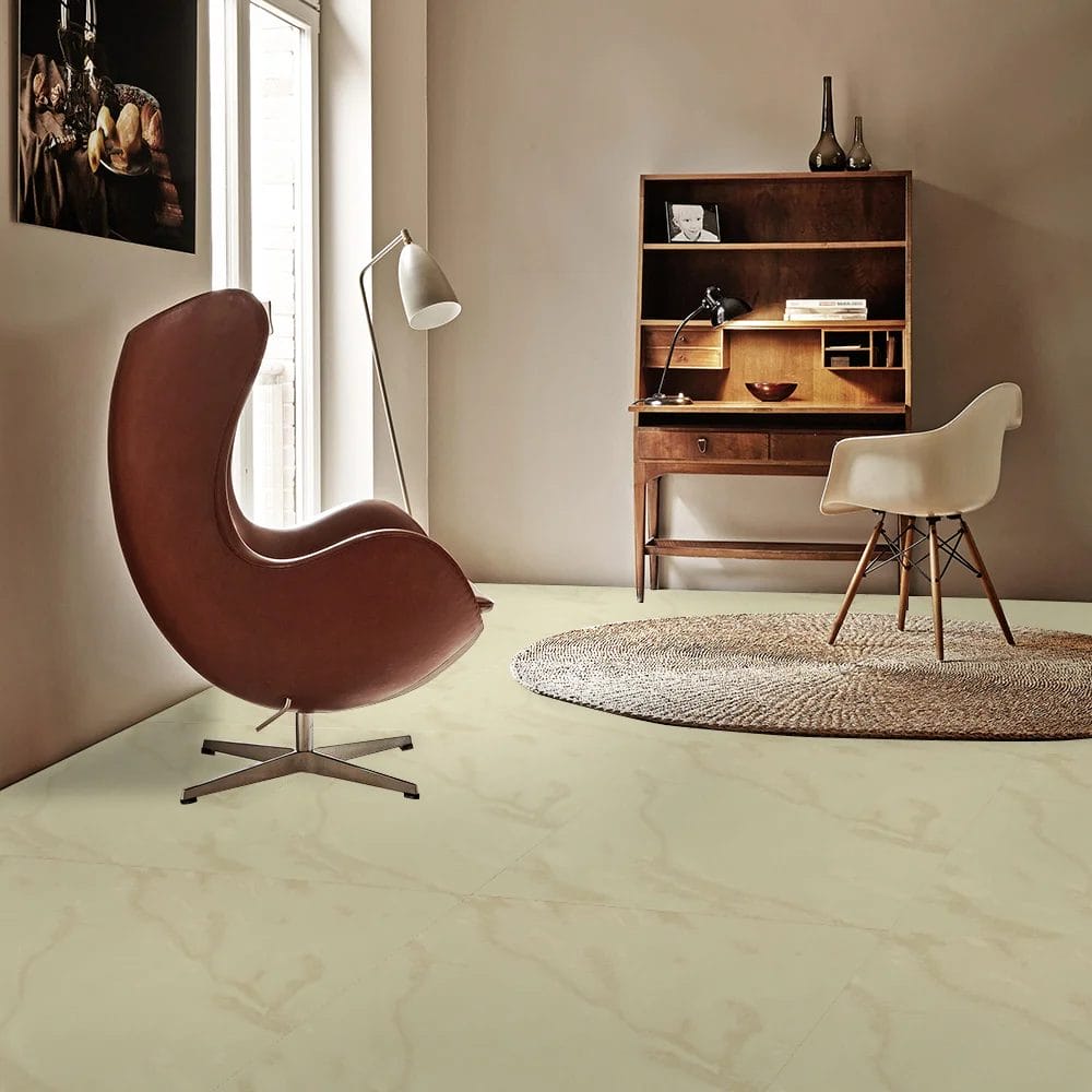 Ivory Floor Tiles Glossy Polished Porcelain MKT03