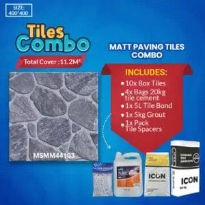 Matt Floor Tile Grey Combo-Ceramic-400x400mm