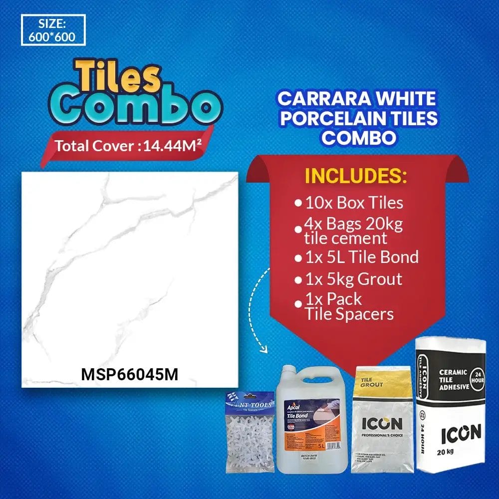 Carrara White Floor Tiles Combo