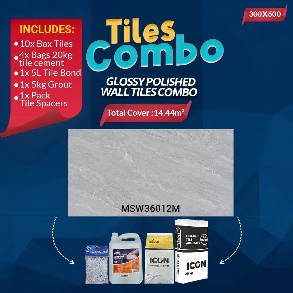 Wall Tiles Combo-Glossy Polished-Ceramic-300x600mm | A-Grade
