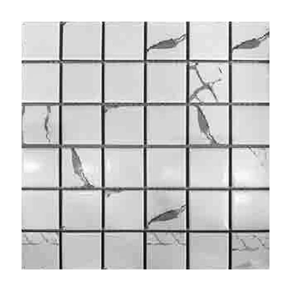 White Mosaic tiles - Grey marble