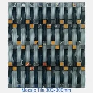 Mosaic Tiles – Clear and Black Marble