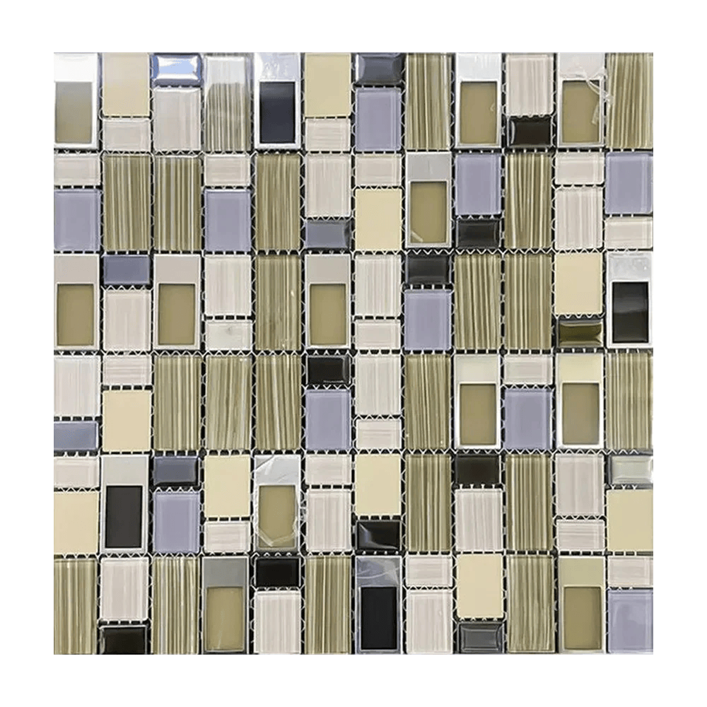 Mosaic Tiles – Grey And Black Marble | Mt015