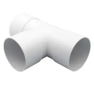 Downpipe T-Junction Round White Pvc
