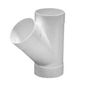 Downpipe Y-Junction Round White Pvc