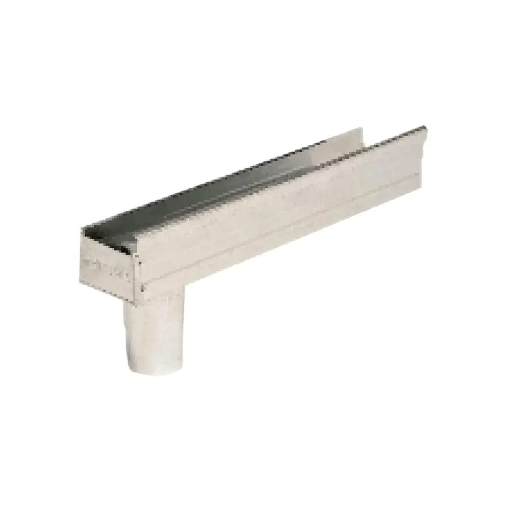 Gutter Ezf Fitting + Outlet & Stop End Right Hand Round 100x75mm Galvanized
