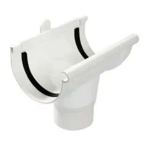 Gutter Half Round Outlet White Pvc