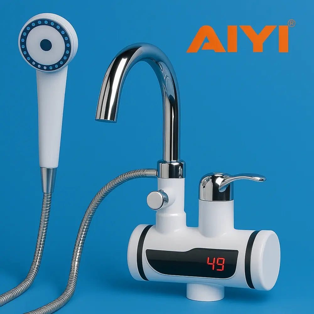 AIYI instant hot water heater for showers with smart faucet and shower tap