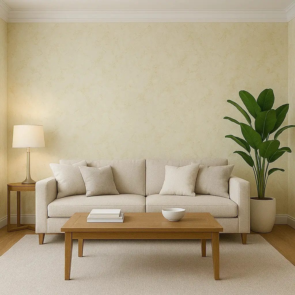 PVC Wallpaper – Soft Lemon Marble Textured