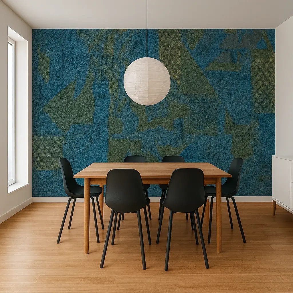 PVC Wallpaper – Elegant Blue & Gold