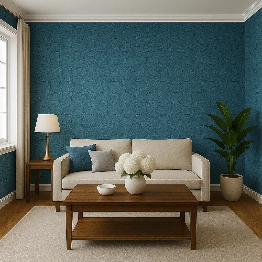 PVC Wallpaper – Stylish Blue Textured