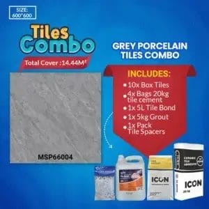 Dark Grey Tiles Combo - Glazed Polished Porcelain - 600x600mm | A-Grade | MSP66004
