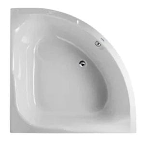 White Corner Curved Acrylic Bathtub
