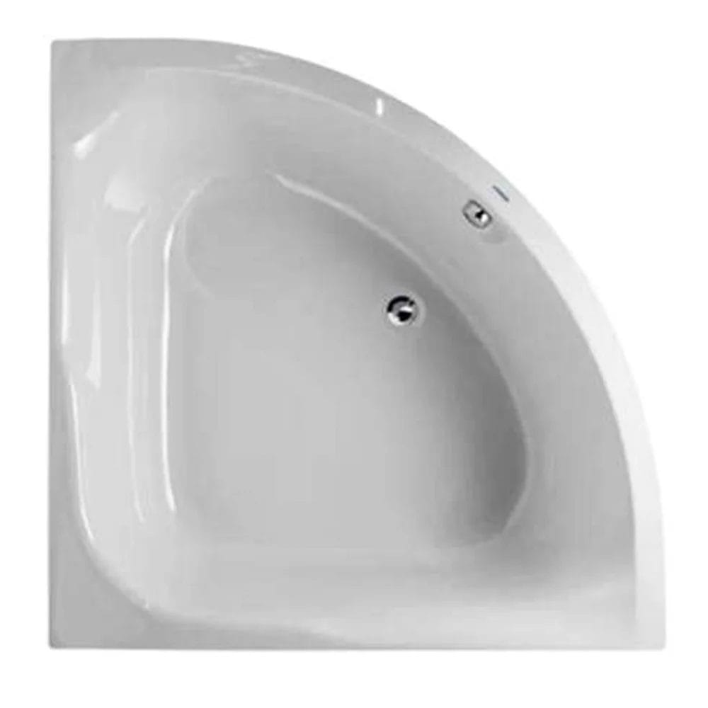 White Corner Curved Acrylic Bathtub