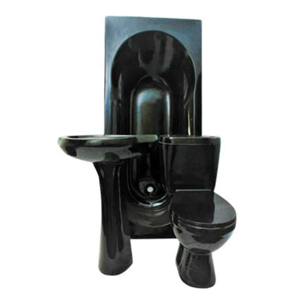 Black Ceramic Bathroom Set – 7-Piece