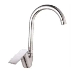 Chrome Single-Handle Gooseneck Kitchen Faucet