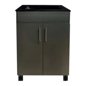 Modern Dark Grey Vanity Cabinet with Basin Top