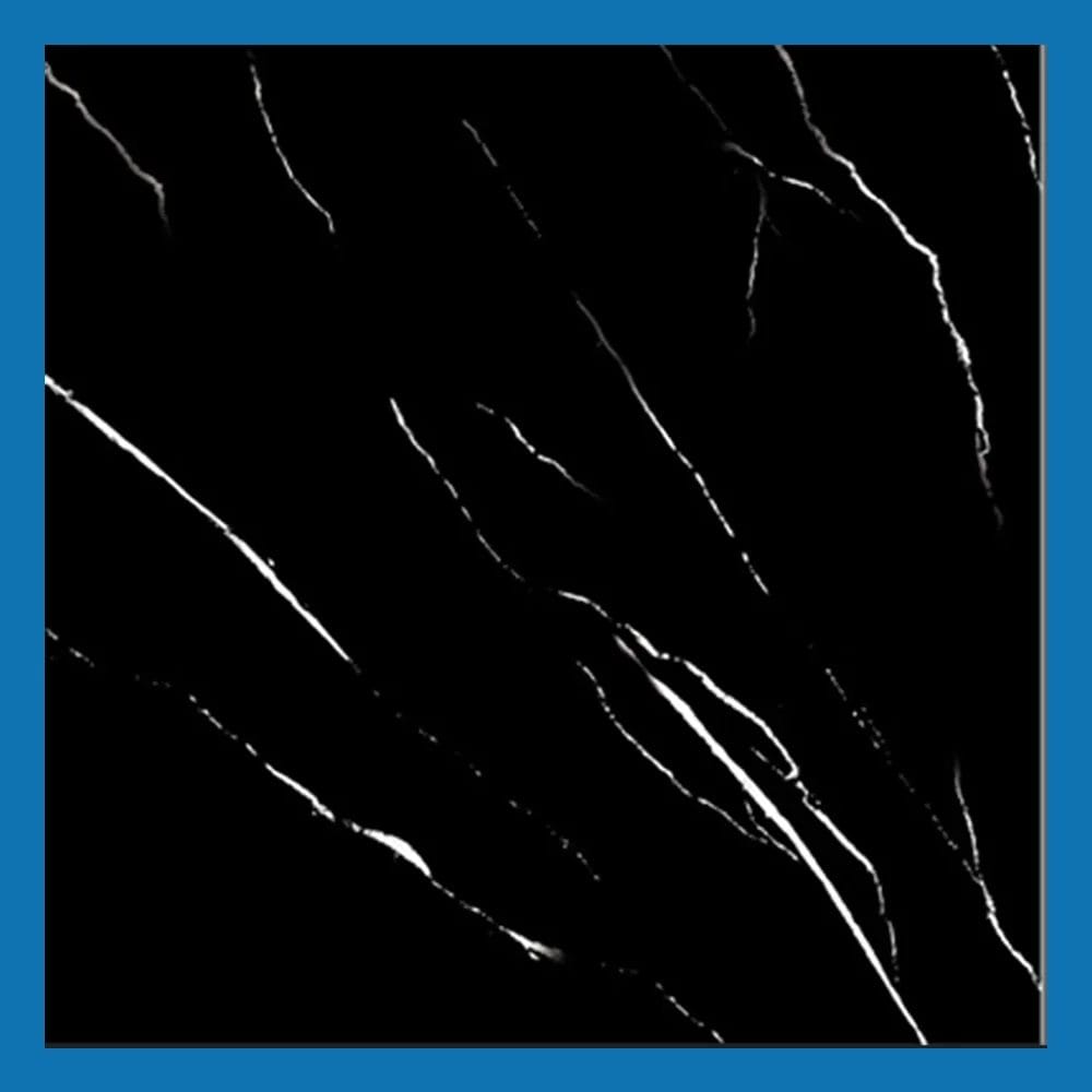 Ceramic Matt Black Marble Effect Tile 600×600mm