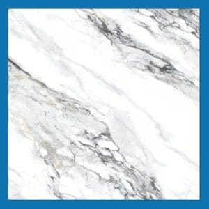 Carrara White Marble Effect Porcelain Tile 600×600mm