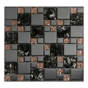 Grey & Bronze Metallic Glass Mosaic Tile