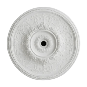 White Ornate Round Ceiling Medallion
