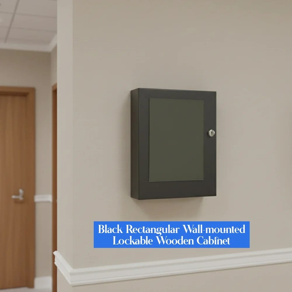 Wall-Mounted Lockable Wooden Cabinet