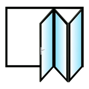 Aluminium 3-Panel Folding Stacking Glass Door