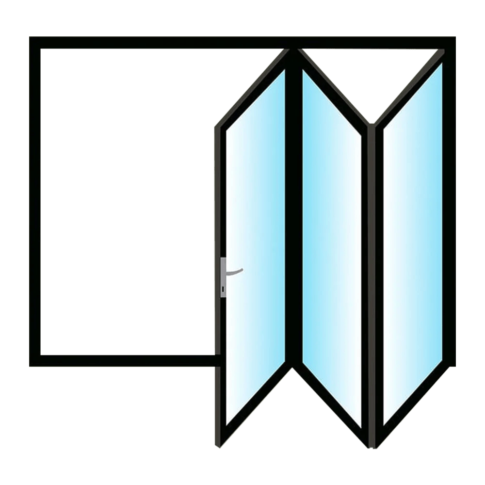Aluminium 3-Panel Folding Stacking Glass Door